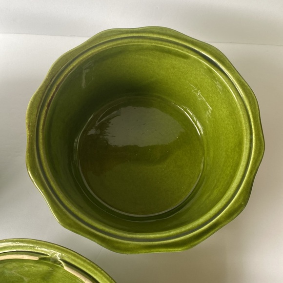 Vintage 3 pc.blue/green California USA Pottery leaf soup tureen - Picture 7 of 14